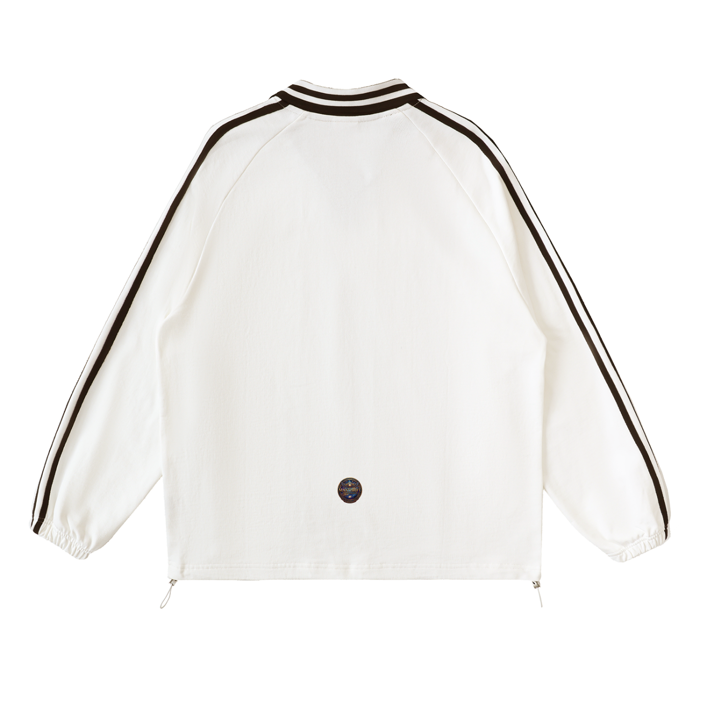 Prism - Contrast Striped Lapel Collar Sweatshirt
