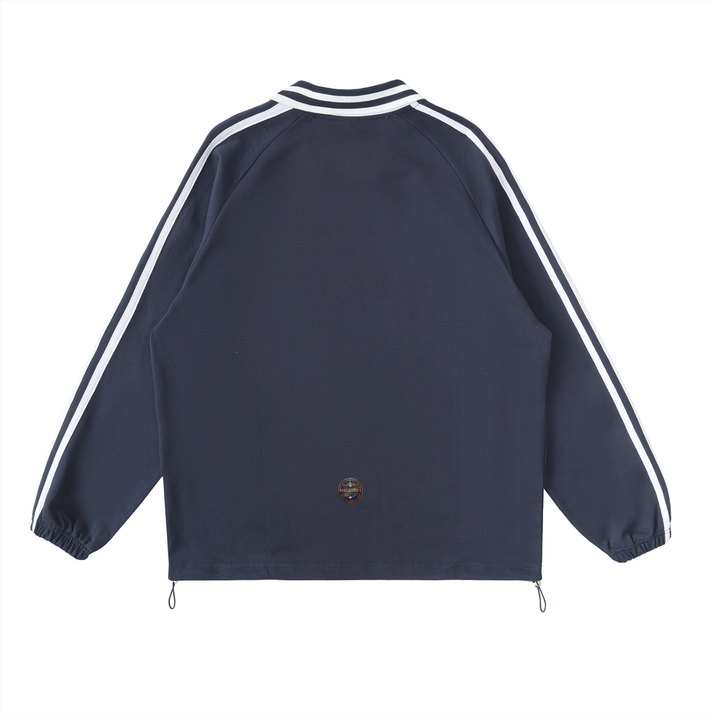Prism - Contrast Striped Lapel Collar Sweatshirt