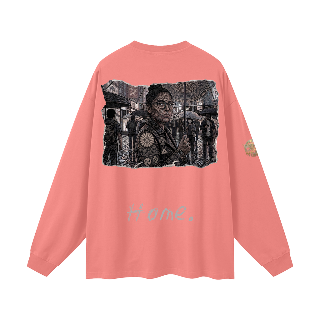 Tribal T-Line Oversized Unisex Long Sleeve T-Shirt
