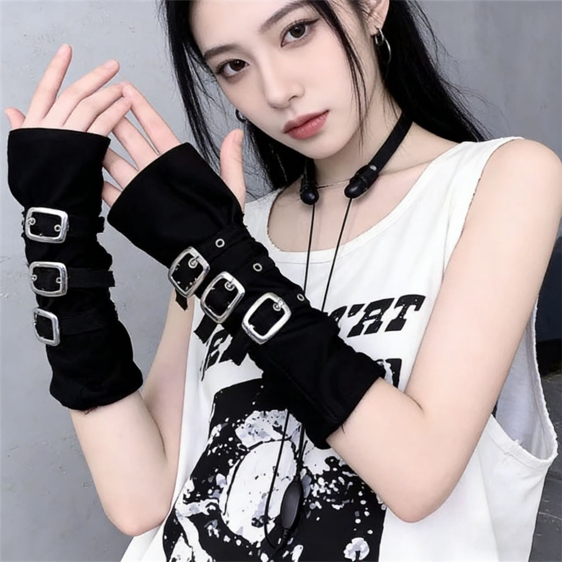 Punk Edge Sleeveless Gloves — Halloween & Dark Aesthetic