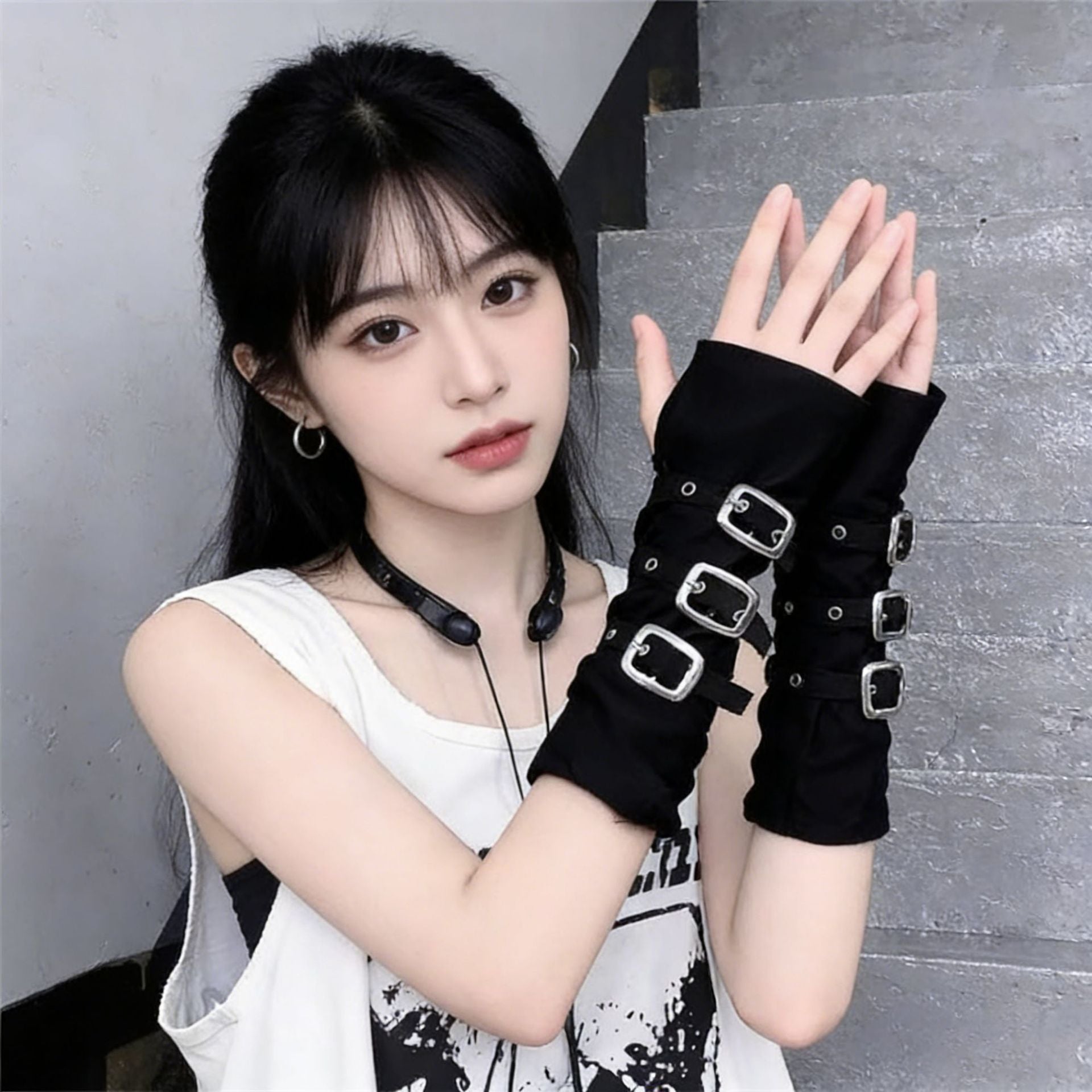 Punk Edge Sleeveless Gloves — Halloween & Dark Aesthetic