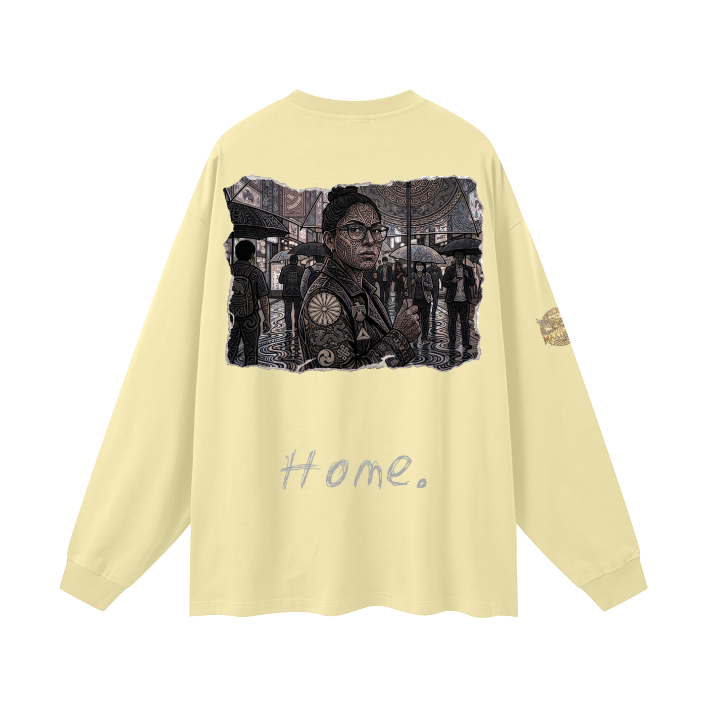 Tribal T-Line Oversized Unisex Long Sleeve T-Shirt