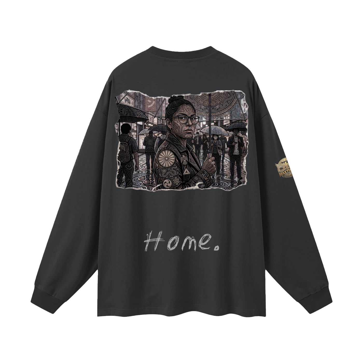 Tribal T-Line Oversized Unisex Long Sleeve T-Shirt